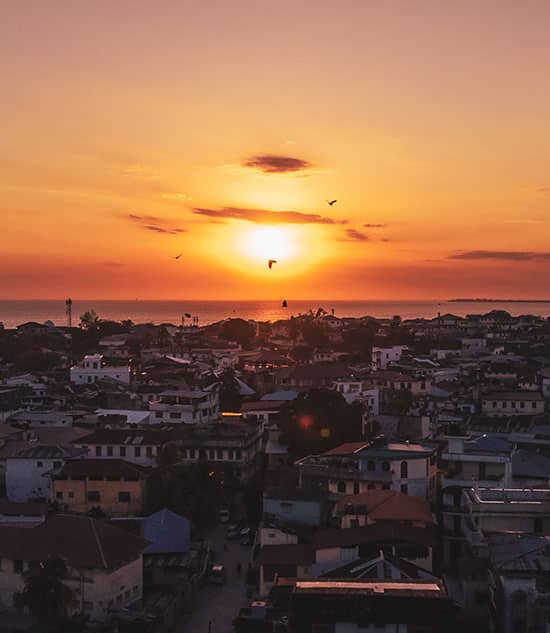 Drone shot of Zanzibar, Tanzania