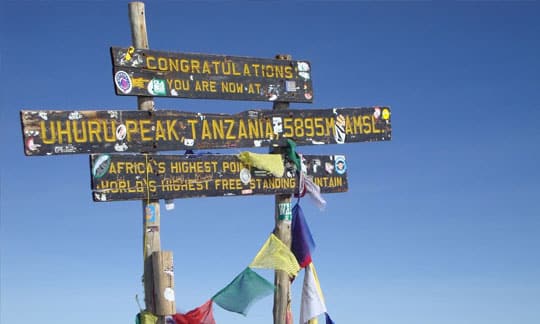 Uhuru Peak Point Mweka Kilimanjaro Tanzania