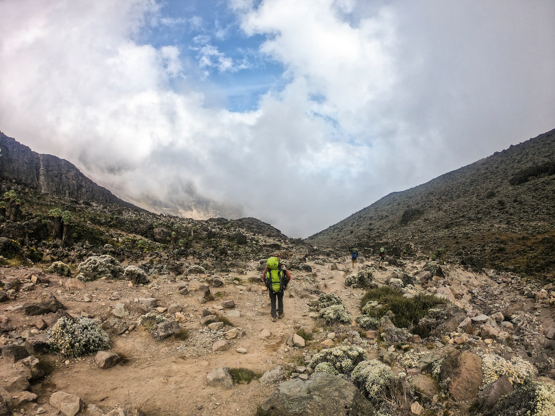 Mount Kilimanjaro guide carrying a large sack