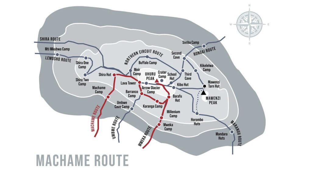 Kilimanjaro Routes Map